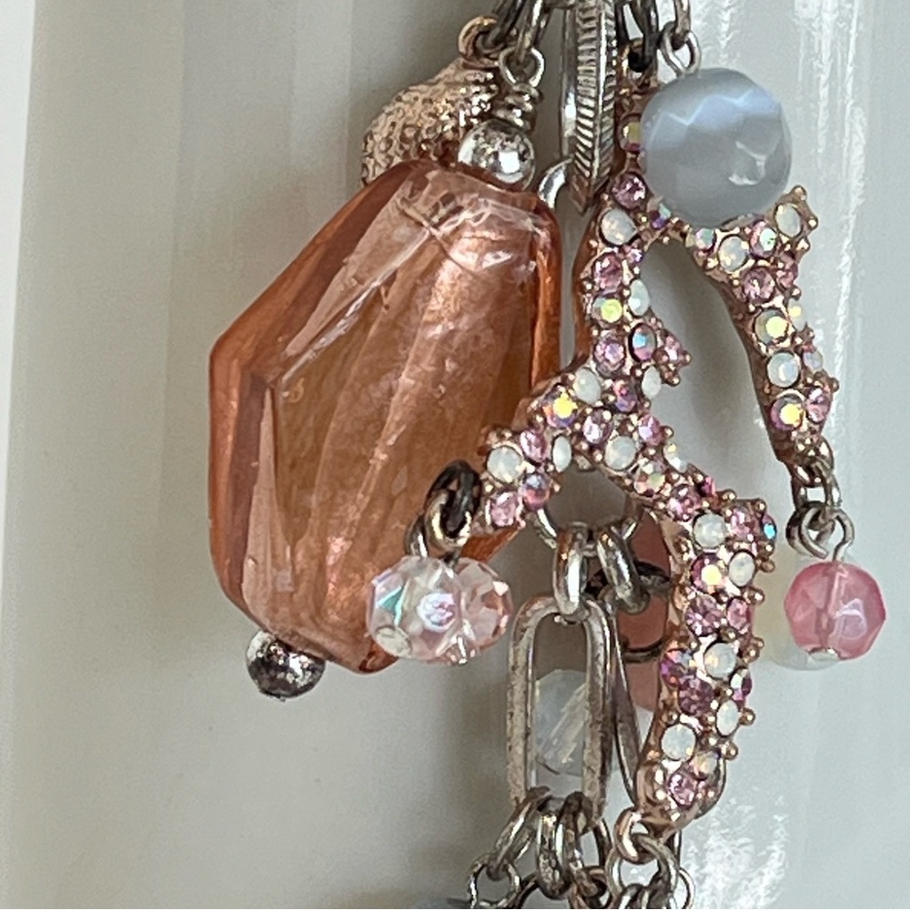Silver and Pink Sea Creature Charm Necklace